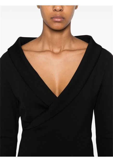 Black V-neck midi dress Philosophy di Lorenzo Serafini - women PHILOSOPHY DI LORENZO SERAFINI | 041471280555